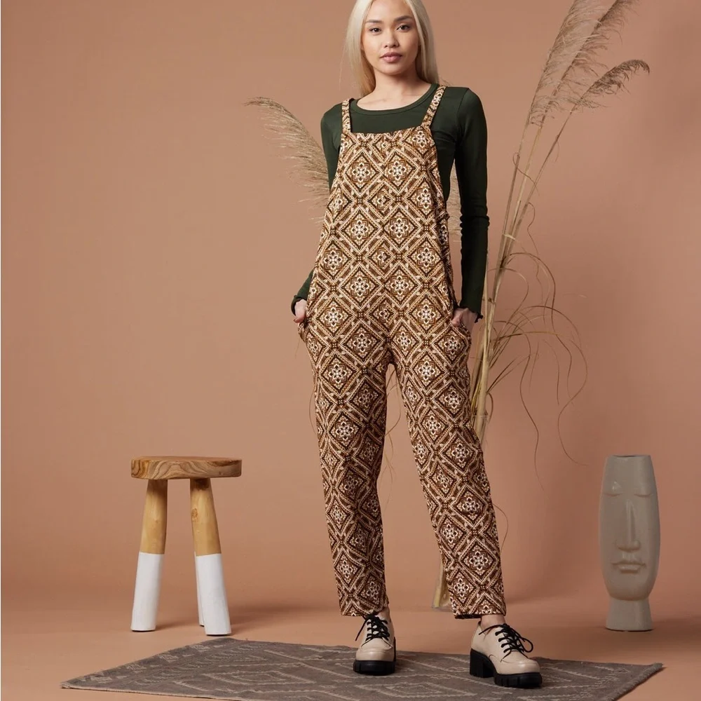 🆕FREE PEOPLE Known Supply “Cadence” Knit Overalls, Size Small